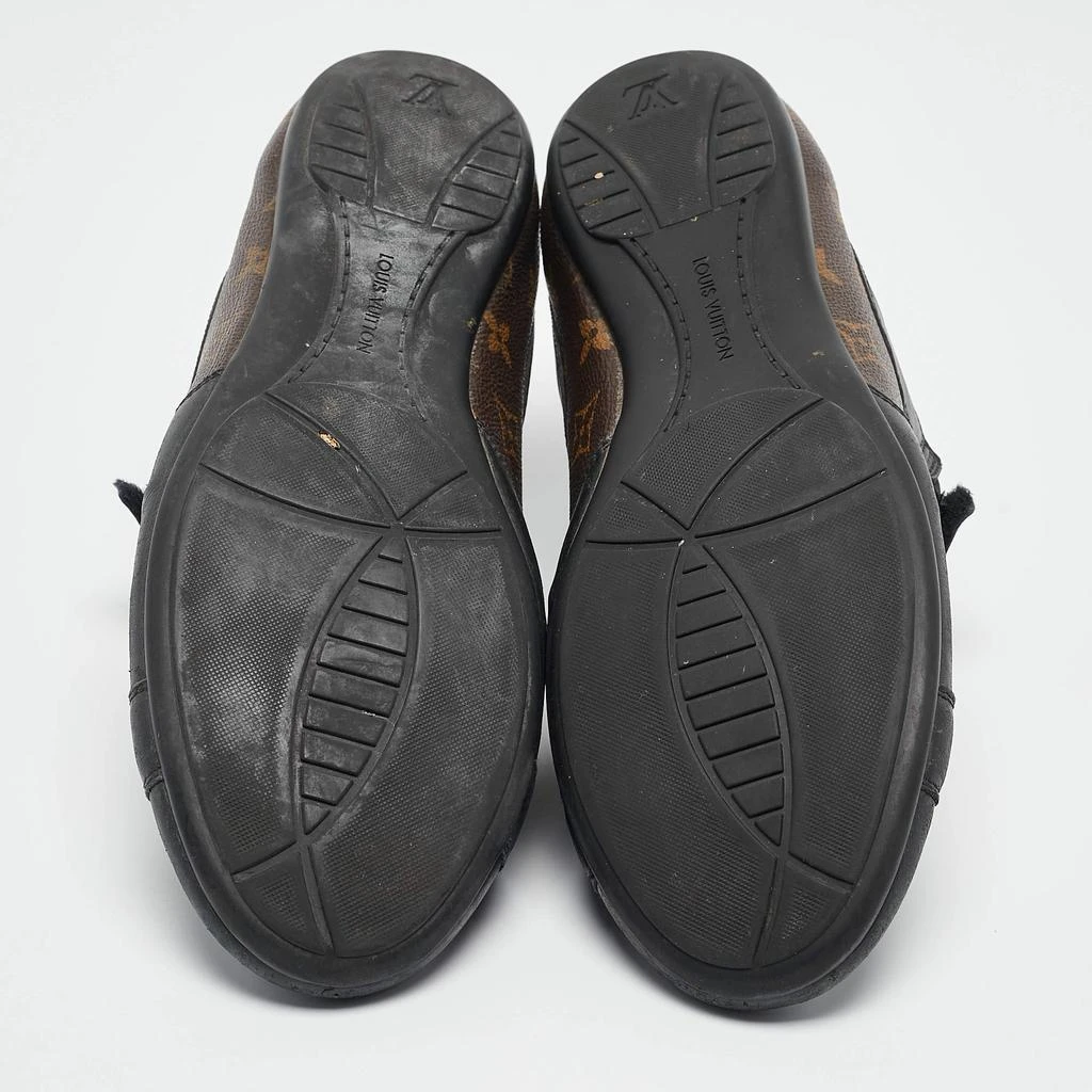 Louis Vuitton Louis Vuitton Black/Brown Monogram Canvas and Leather Lace Up Sneakers Size 42.5 6