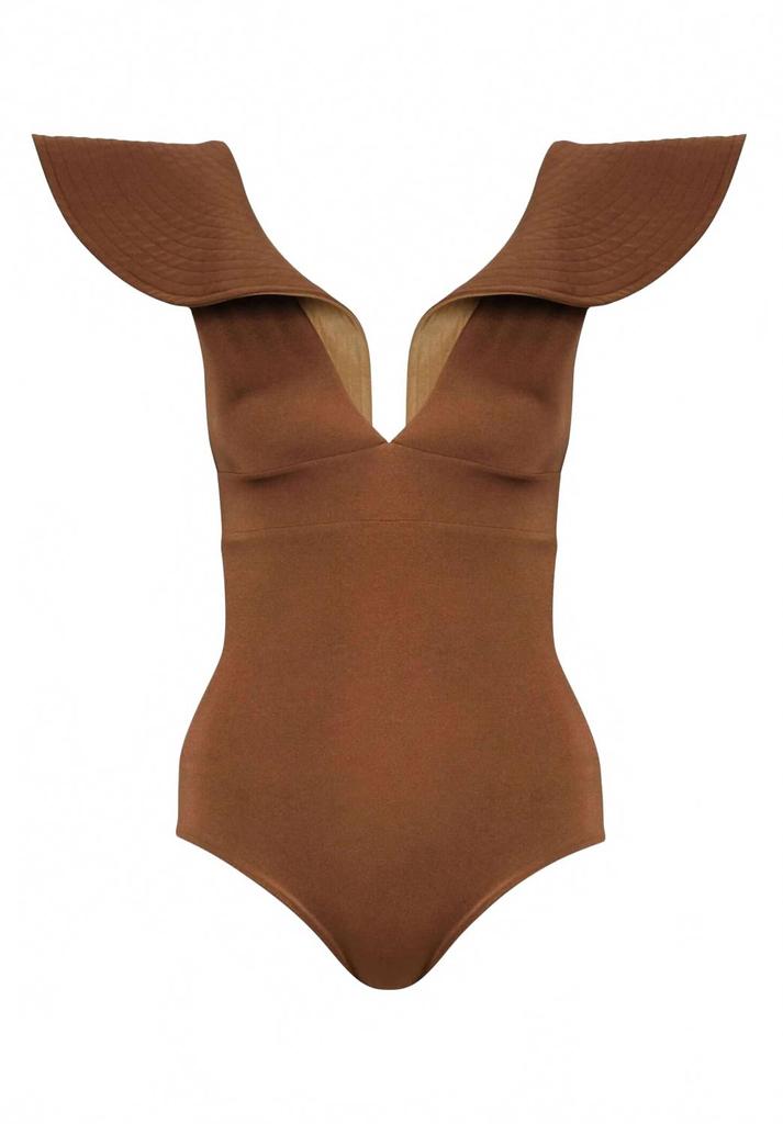 Juan de Dios Quetzal One Piece Reversible Swimsuit In Gold Brown