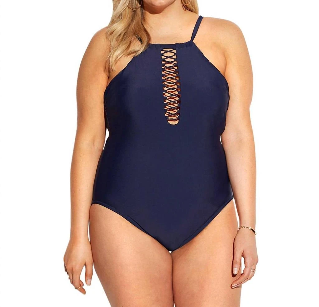 RAISINS Curve Ola Lace High Neck One Piece Swimsuit - Plus 1