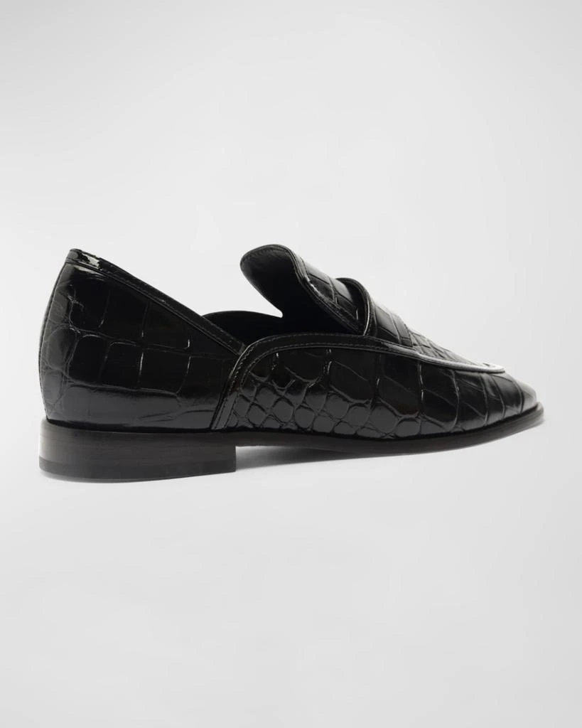 Schutz Maurice Croc-Embossed Leather Loafer Flats 3