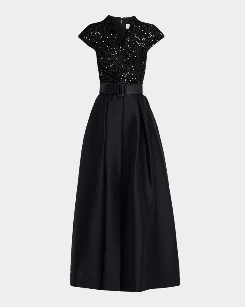 Sachin & Babi Arden Pleated Sequin Tweed & Mikado Gown - Dresses & Skirts - Free Shipping - BeyondStyle Sachin & Babi Arden Pleated Sequin Tweed & Mikado Gown - Dresses & Skirts - Free Shipping - BeyondStyle