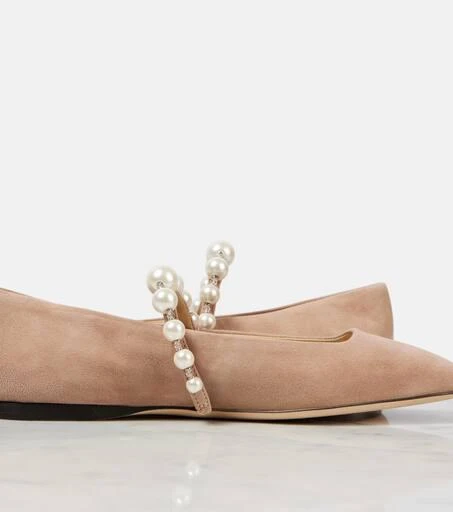Jimmy Choo Ade embellished suede Mary Jane flats 5