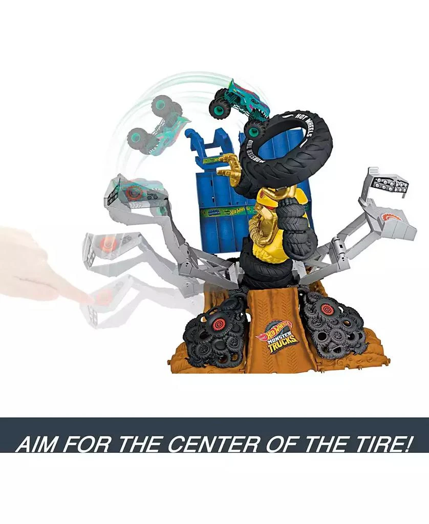 Hot Wheels Monster Trucks Arena Smashers Mega-Wrex Vs Crushzilla Takedown Playset 5