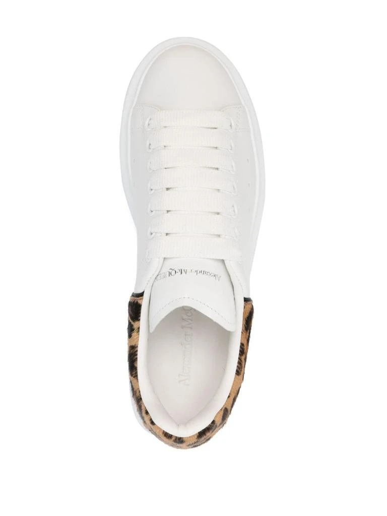 Alexander McQueen WHITE AND BROWN LEATHER SNEAKERS 2