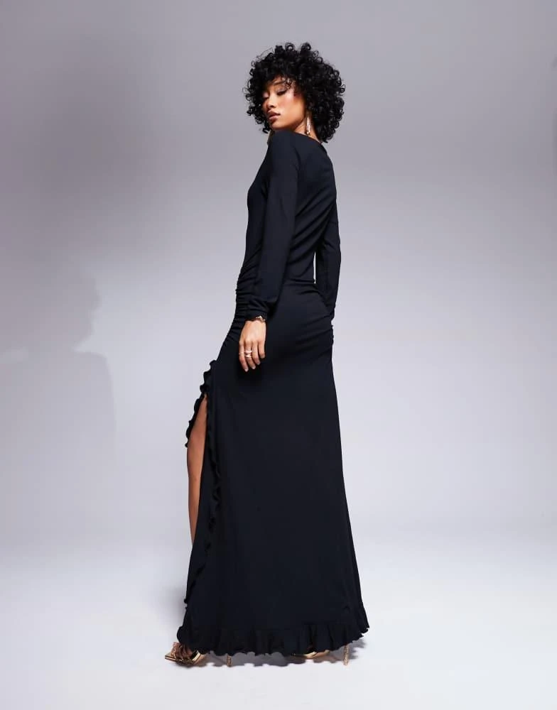 ASOS DESIGN long sleeve ruffle detail maxi dress with full skirt in black On Sale Now with Up to 26% Off | Discover Exclusive Deals & Savings at BeyondStyle Authentic ASOS DESIGN long sleeve ruffle detail maxi dress with full skirt in black On Sale Now with Up to 26% Off | Discover Exclusive Deals & Savings at BeyondStyle Authentic