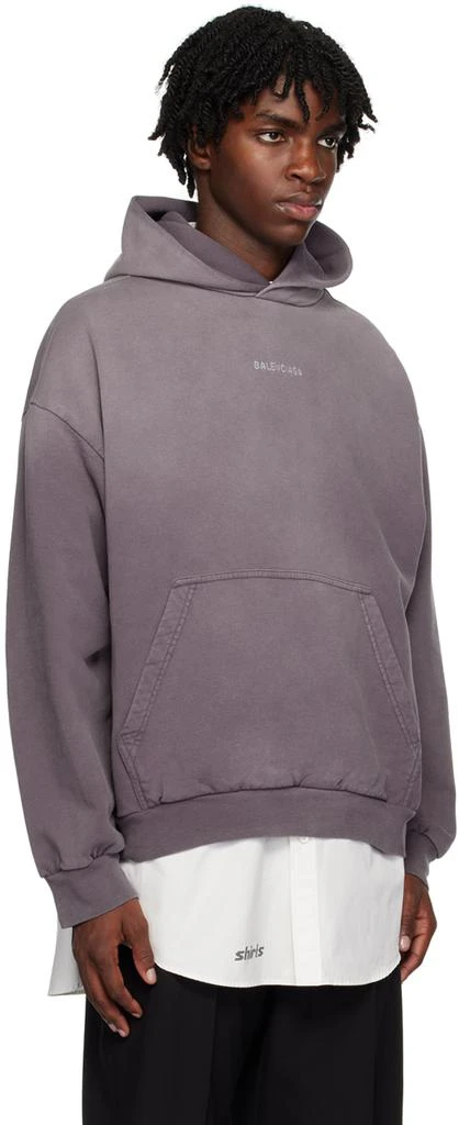 Balenciaga Purple Embroidered Hoodie 2
