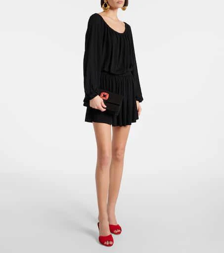 Manolo Blahnik Capri embellished suede clutch 5