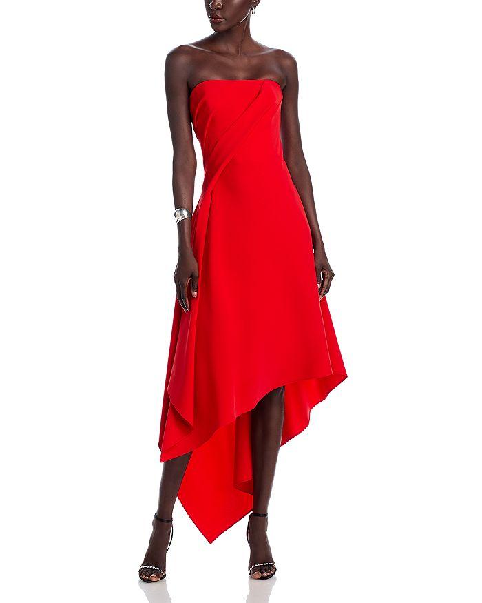 Amsale Strapless Midi Dress