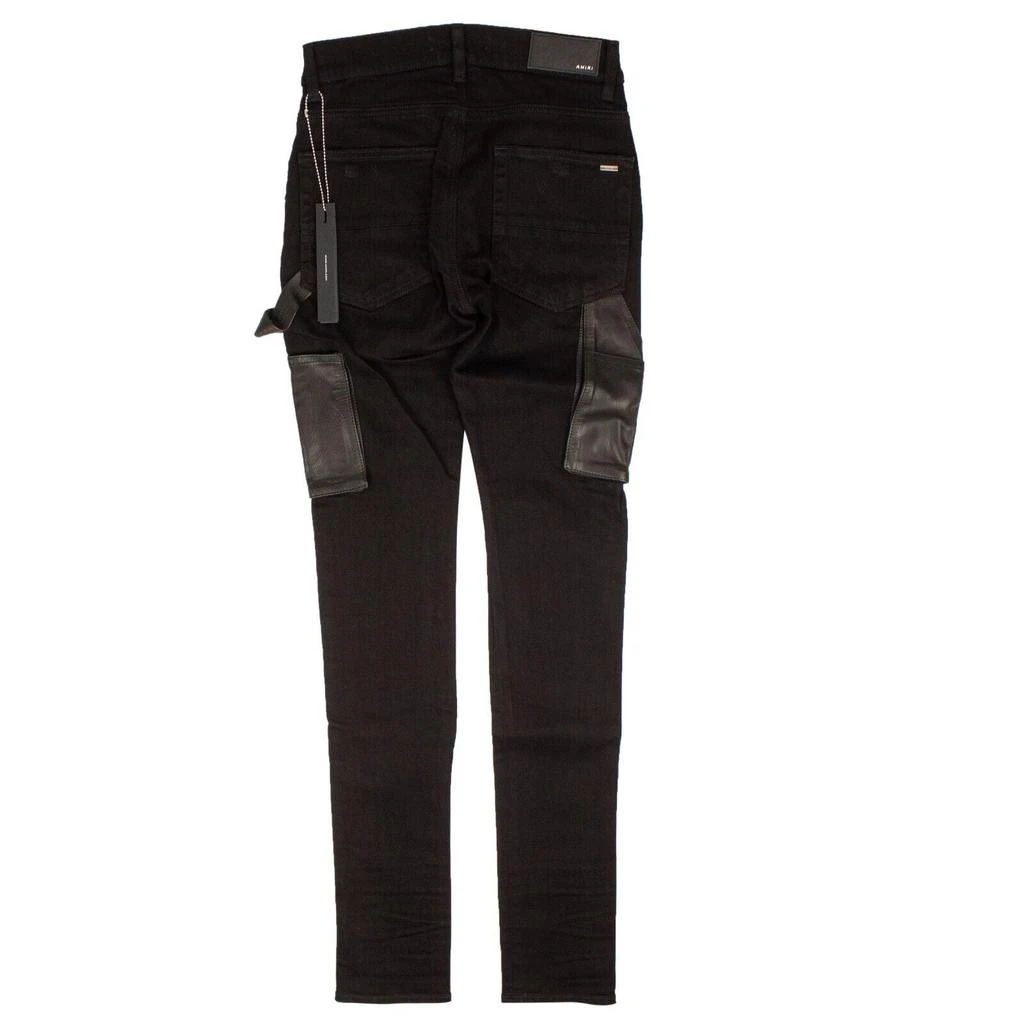 AMIRI Black Denim Leather Workman Pants 4