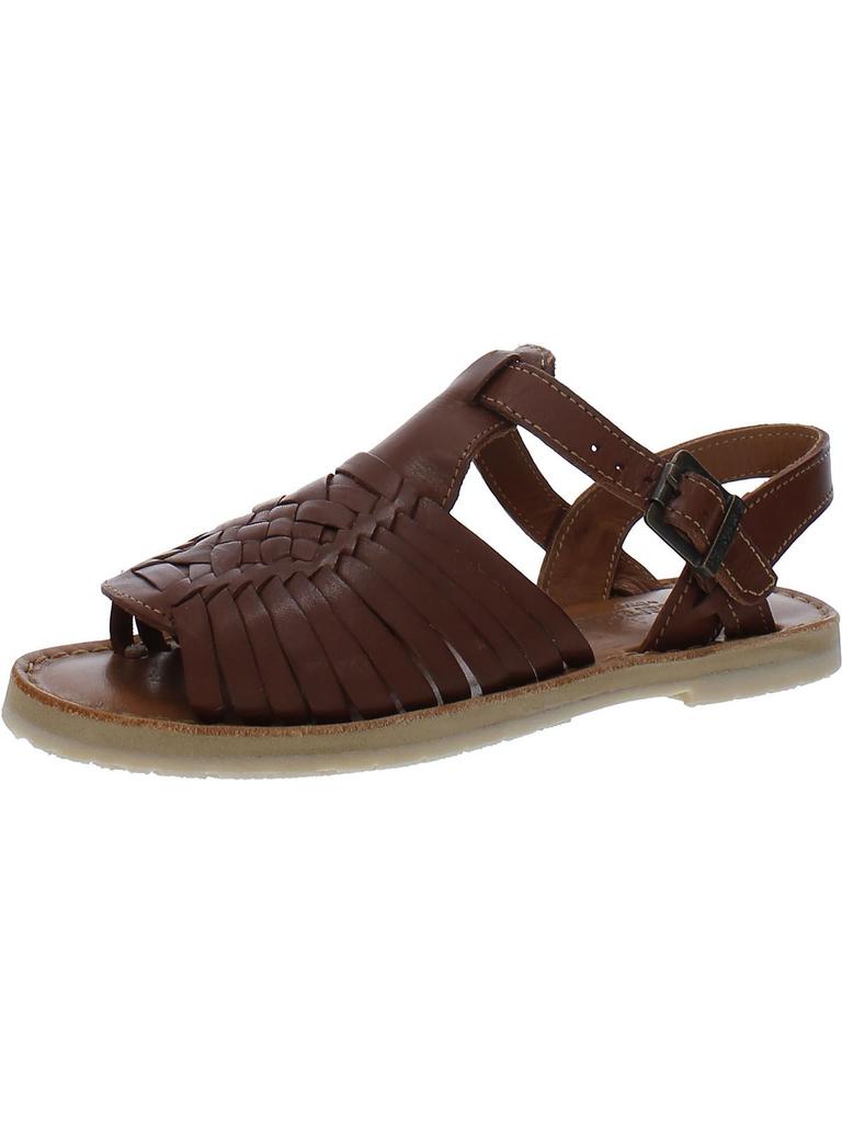 BEARPAW Gloria Womens Faux Leather Peep-Toe Huarache Sandals