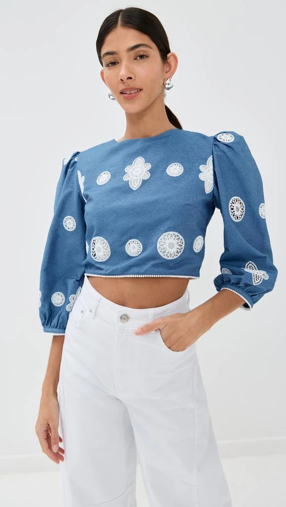 Borgo de Nor Alfie Denim Lace Top 6