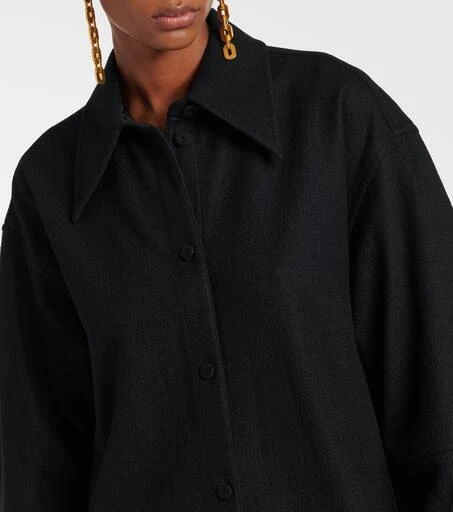 Jil Sander Asymmetric wool-trimmed shirt dress 4