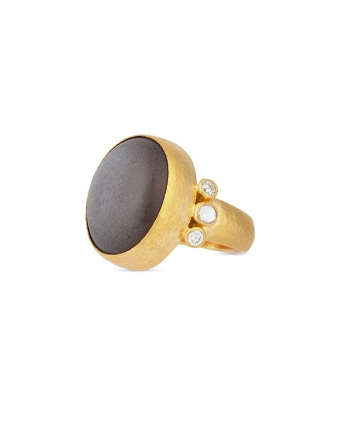 Gurhan 24K Yellow Rune Gold Moonstone & Diamond Ring 1