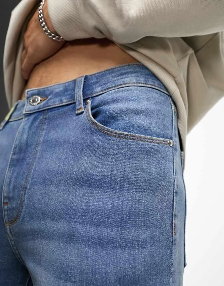 ASOS ASOS DESIGN power stretch jeans in mid wash blue 3