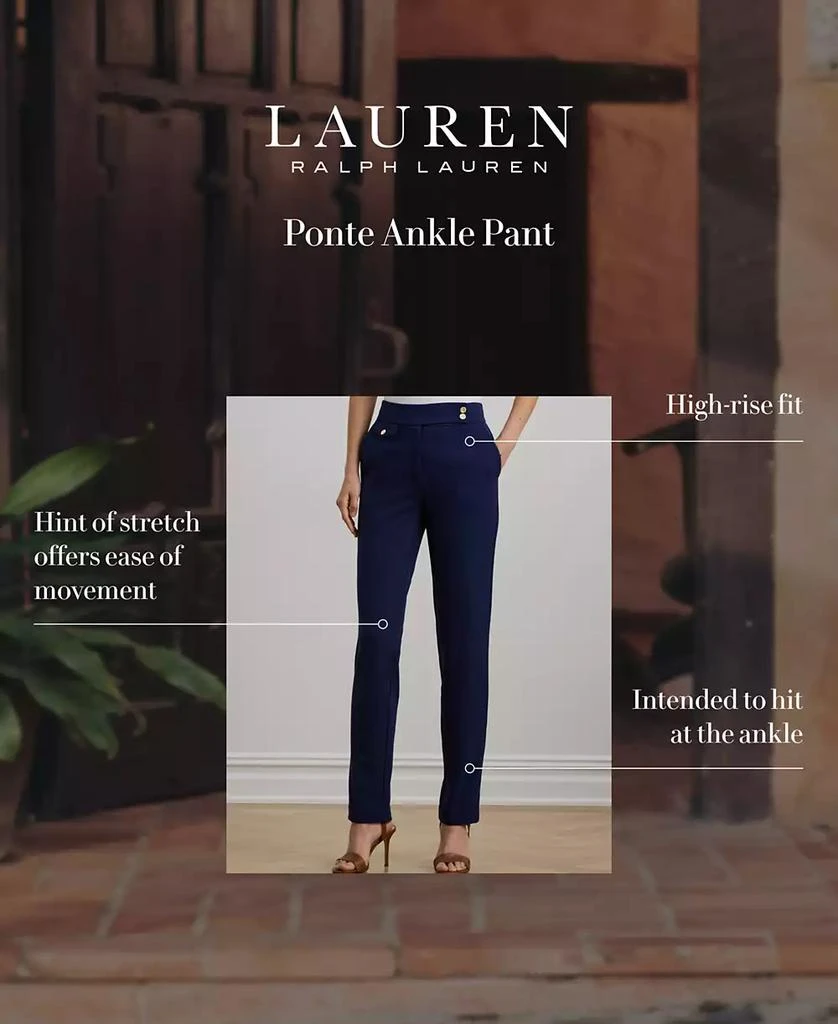 Ralph Lauren Women's Ponte Ankle Pants, Regular & Petite 3
