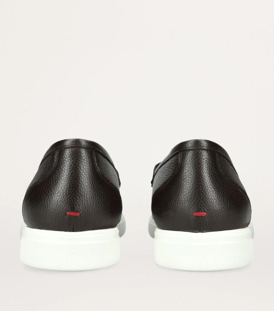 Kiton Grained Leather Penny Loafers 2