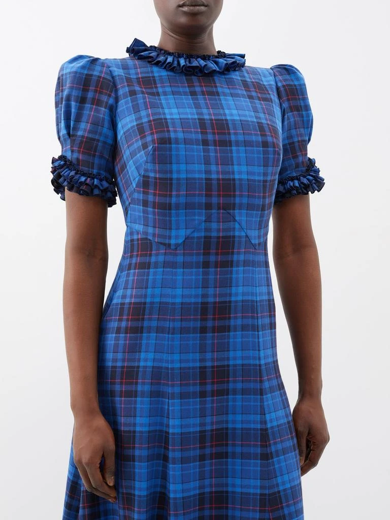 The Vampire's Wife Skyrocket ruffled cotton-plaid maxi dress 3