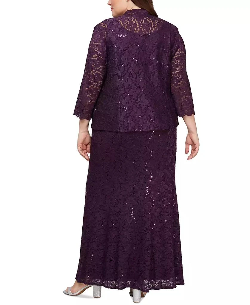 SL Fashions Plus Size Stretch Lace Gown & Jacket 2