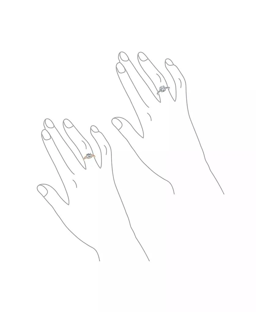 Bling Jewelry 2-Pc. Sterling Silver CZ Promise Rings in Silver or Rose Gold with Cushion-Cut Solitaire
Pave Band 5