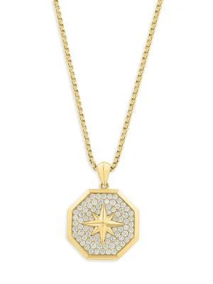 Effy 14K Yellow Gold 
1.68 TCW Lab-Grown Diamond Star Medallion Necklace/18"