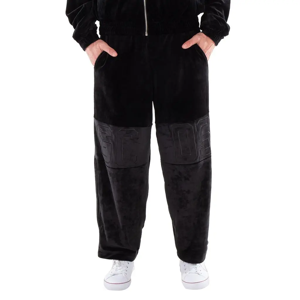 GCDS GCDS Logo Embroidered Velvet Pants, Size Small