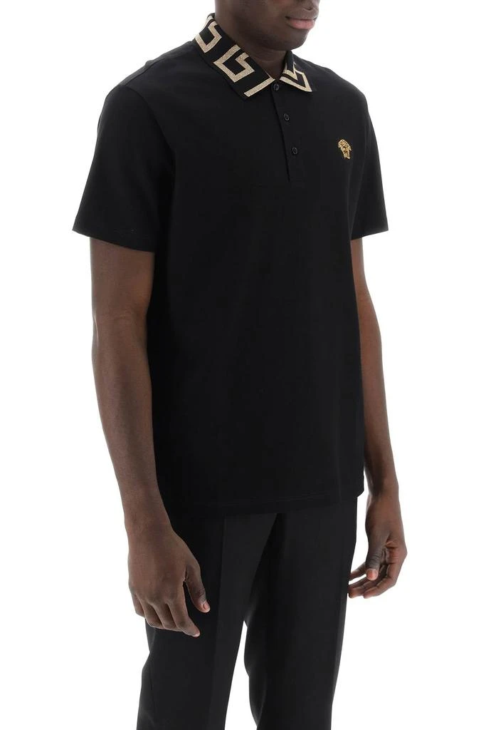 Versace Taylor Fit Polo Shirt With Greca Collar 1