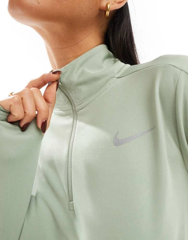 NIKE Nike Running Pacer Dri-FIT 1/4 zip sweatshirt in light green 3