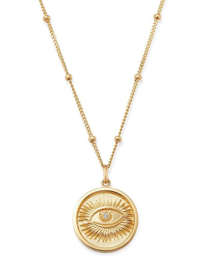 Zoe Lev 14K Yellow Gold Diamond Eye Medallion Necklace, 18" 3