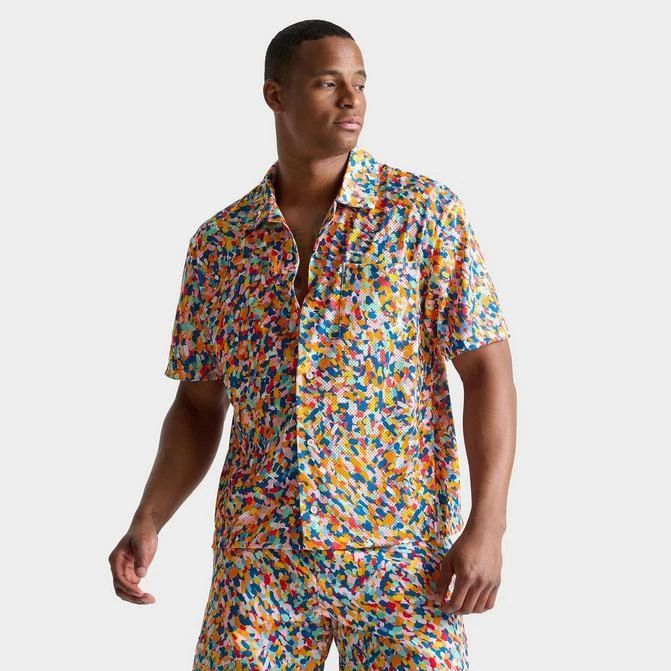 Jordan Men's Jordan Essentials Allover Print Button-Down Poolside Top 1