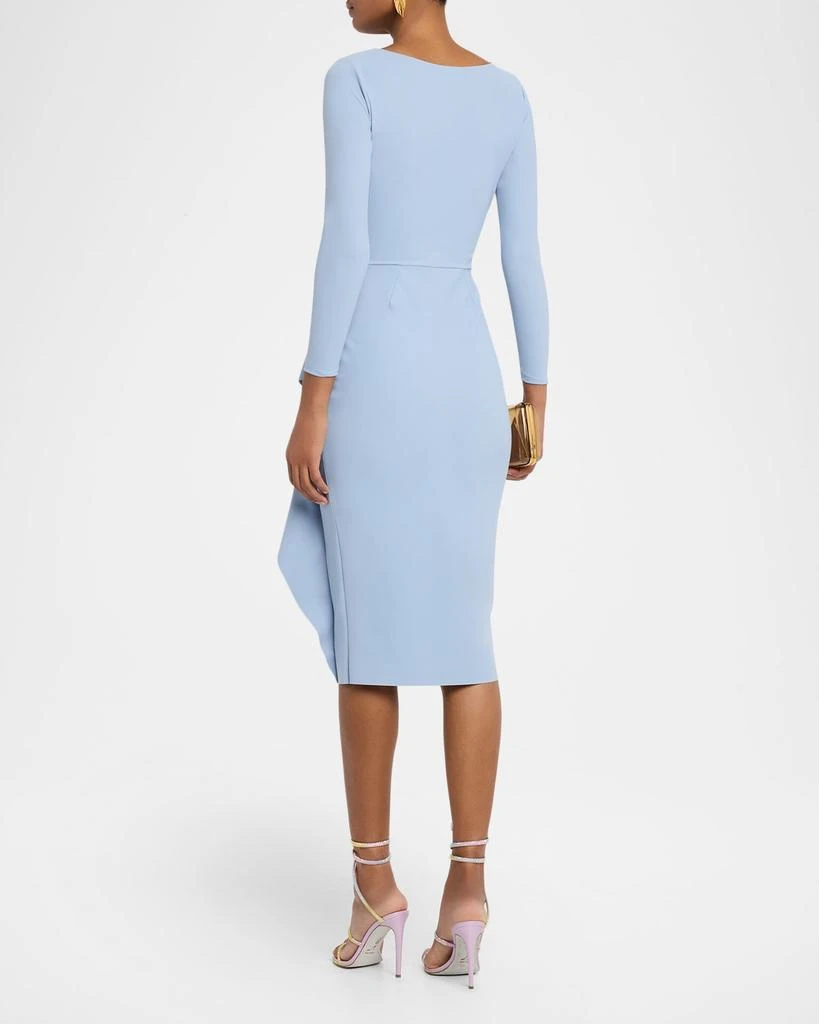Chiara Boni Draped Faux Wrap Bodycon Midi Dress 3
