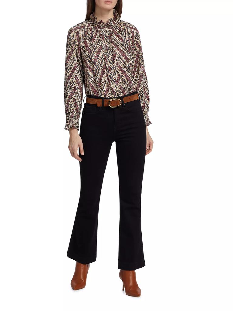 Veronica Beard Calisto Geometric Floral Shirt