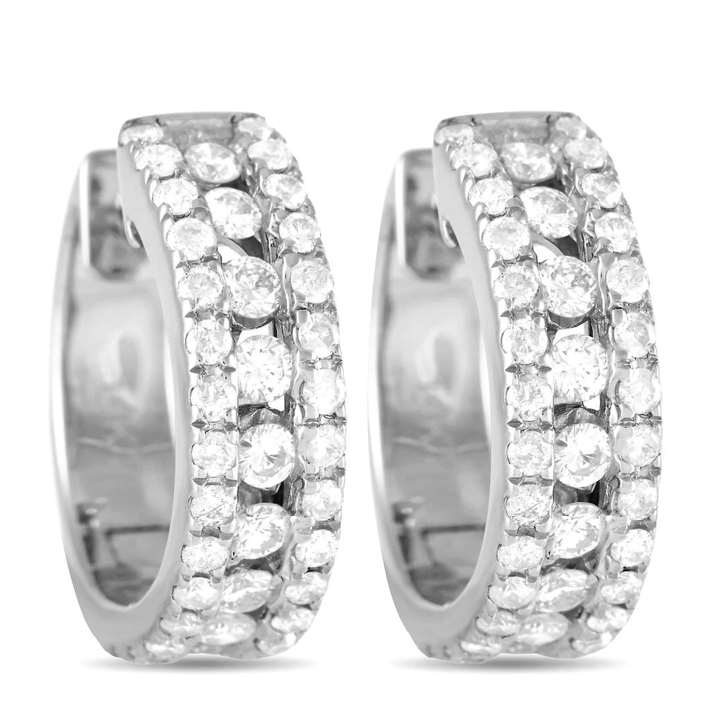 Non Branded 14K Rose Gold 1.0ct Diamond Hoop Earrings 1