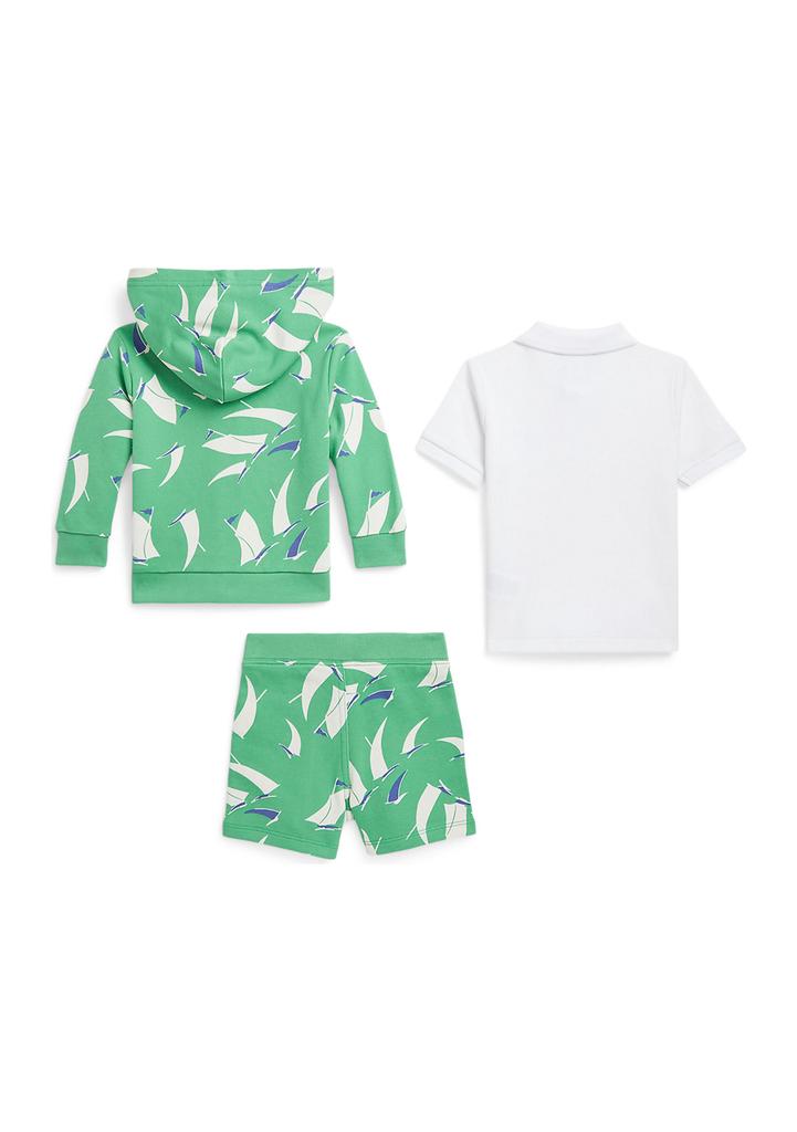 Ralph Lauren Baby Boys Polo Shirt, Terry Hoodie & Shorts Set