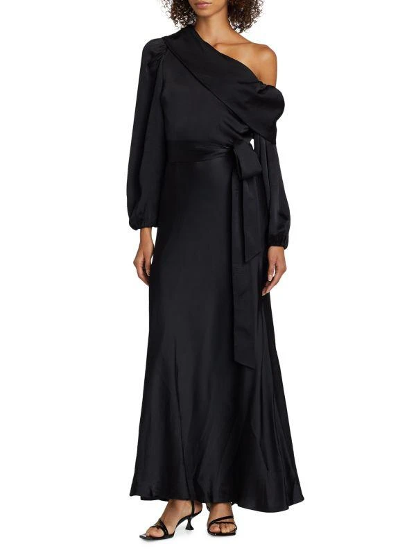 Tanya Taylor Georgiabeth Asymmetrical Satin Dress 1