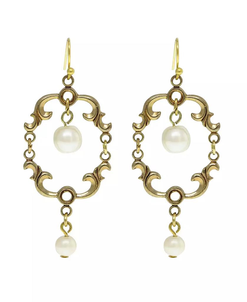 2028 14K Gold-tone Pear Drop Wire Earring