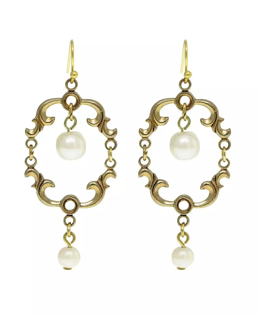 2028 14K Gold-tone Pear Drop Wire Earring 1