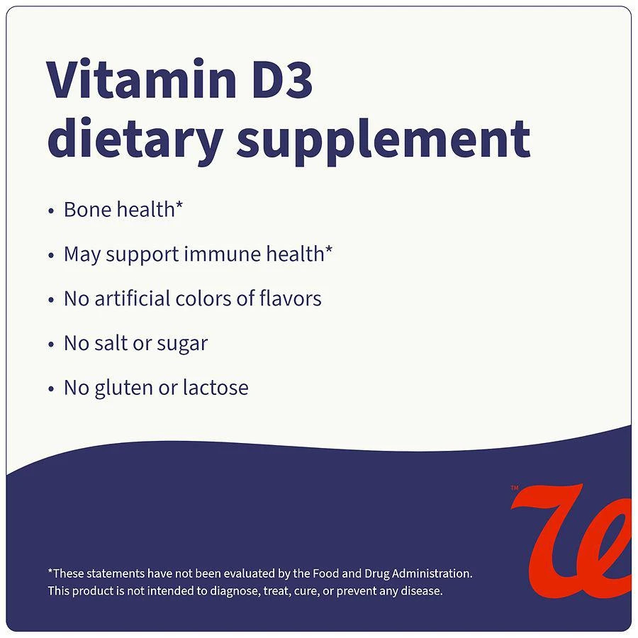 Walgreens Vitamin D3 25 mcg (1000 IU) Softgels (400 days) 7