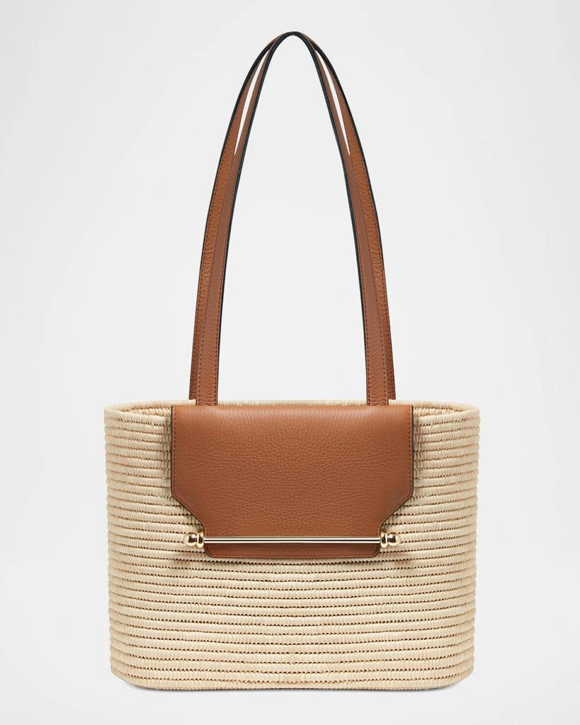 Strathberry Basket Raffia 
Leather Shoulder Bag 1