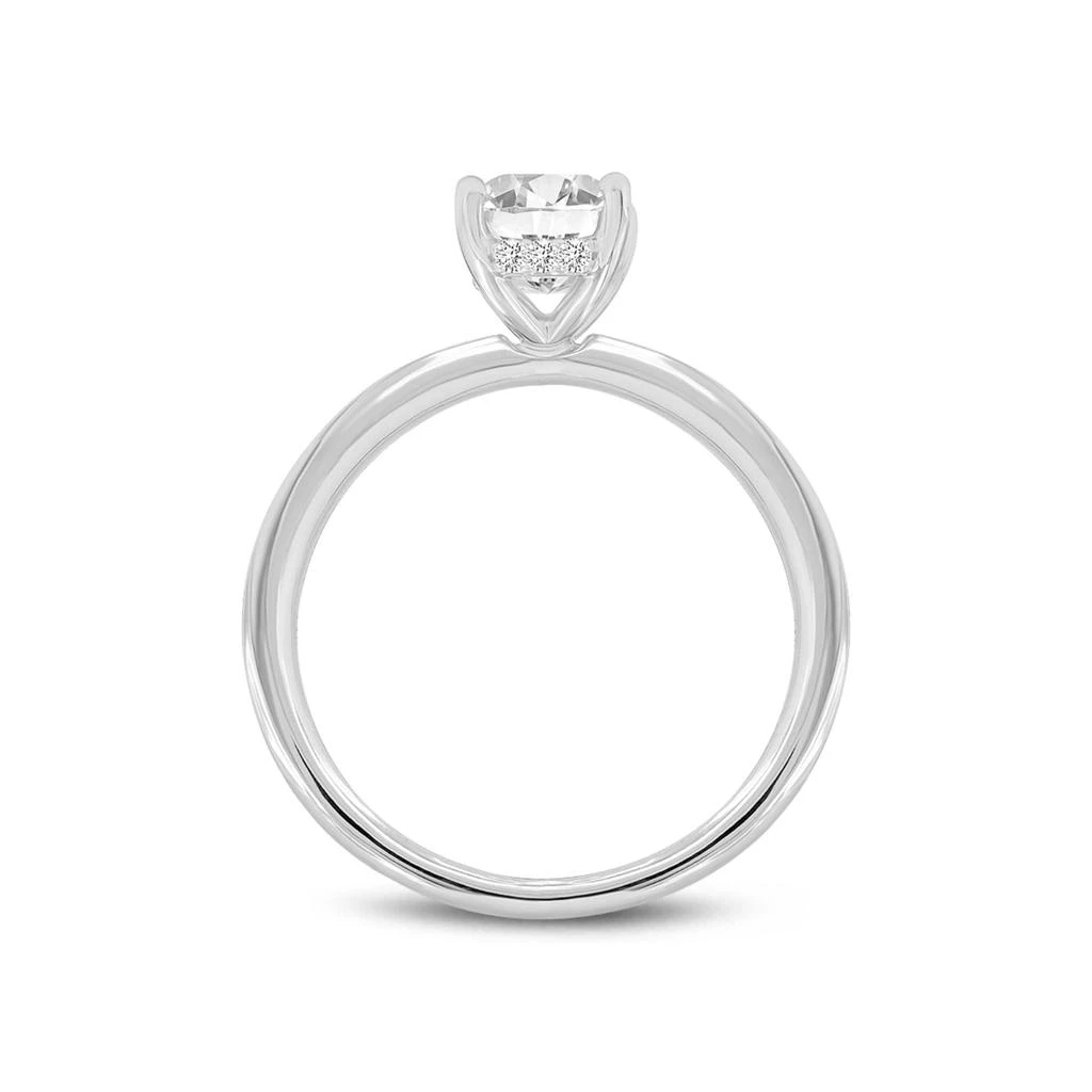 LuvMyJewelry Ahlam 14K White Gold Radiant Cut Lab Grown Diamond Hidden Halo Engagement Ring - 1.57 Ct 4