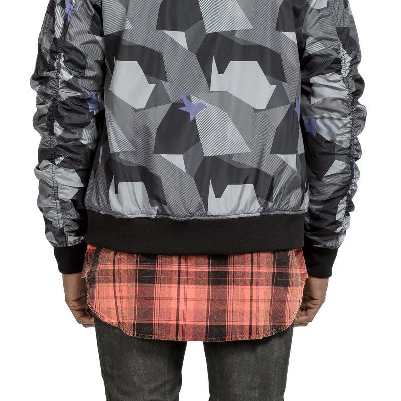 Konus Men's Ma-1 Camo Bomber Jacket in Black