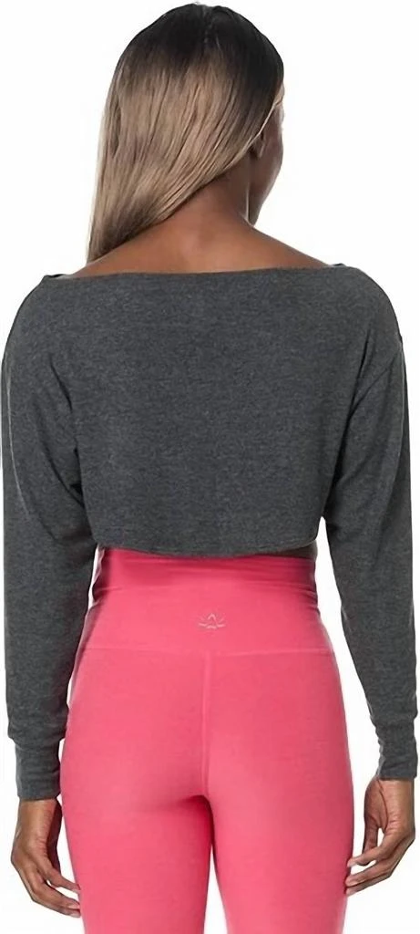Beyond yoga Duet 2-Way Convertible Shrug In Charcoal Gray 2
