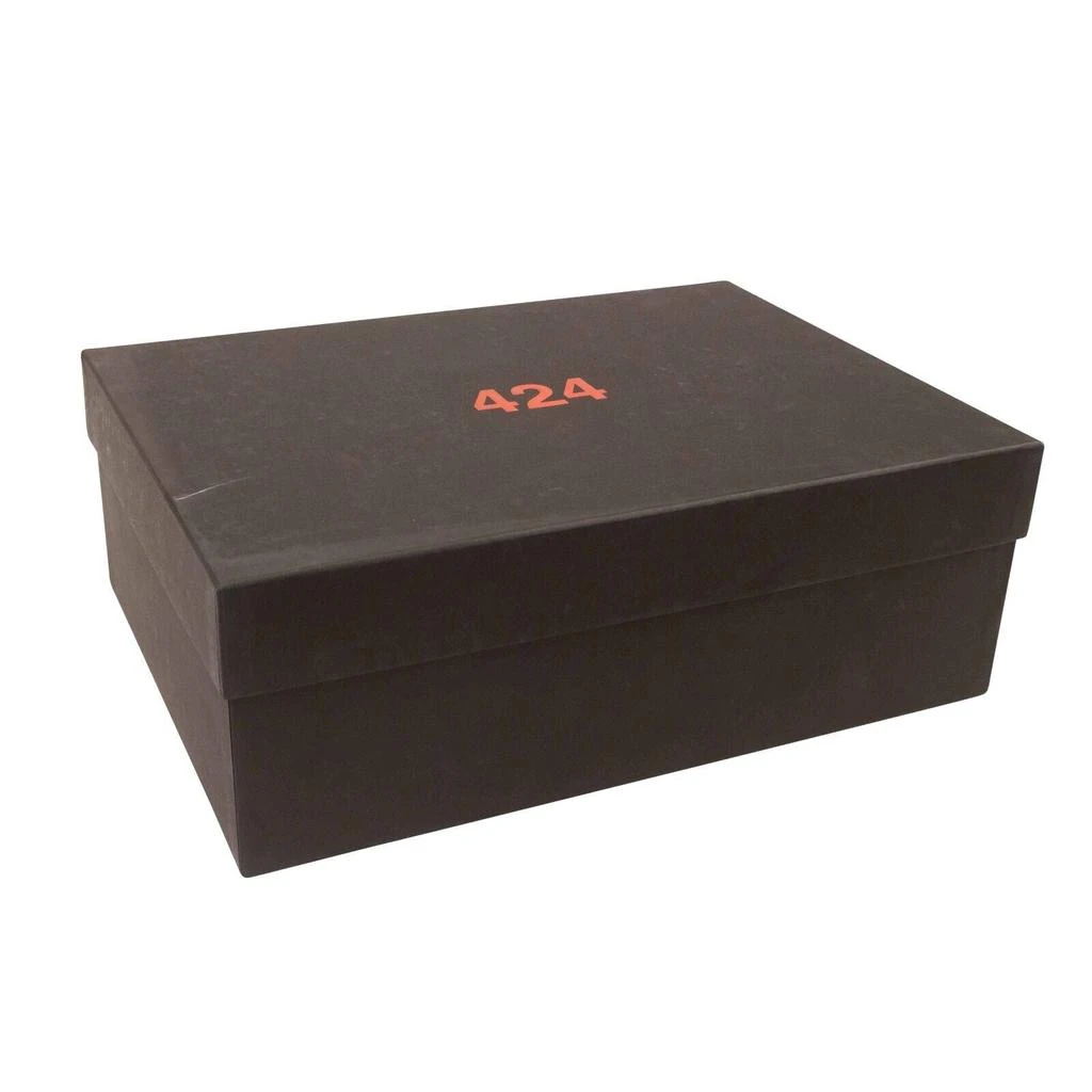 424 ON FAIRFAX Black Wax Dip Low Leather Sneakers 6