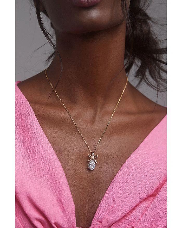 Nadri Macaron Cubic Zirconia Pear Bow Pendant Necklace, 16-18" 2