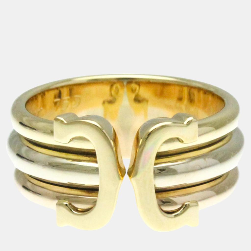 Cartier Cartier 18K Yellow Gold, Rose Gold and White Gold C De Cartier Band Ring EU 54