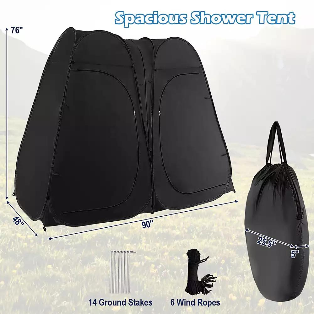 Costway Outdoor 7.5FT Portable Pop Up Shower Privacy Tent Dressing Changing Room Camping