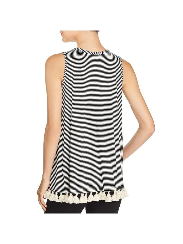 Kim & Cami Womens Striped Tassel-Hem Tank Top 1