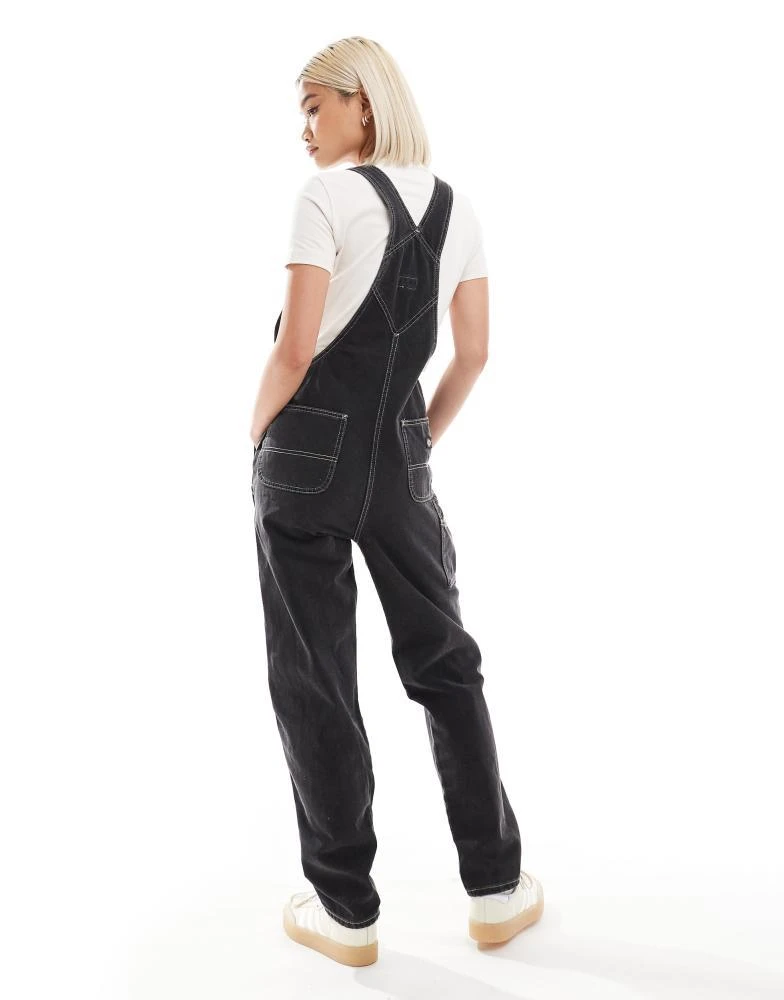 DICKIES Dickies classic denim dungarees in washed black 4