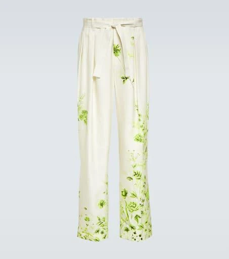 King & Tuckfield Floral belted straight pants 1
