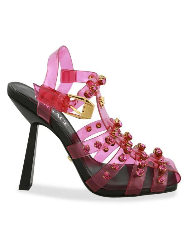 Versace Medusa Embellished Cage Sandals 1