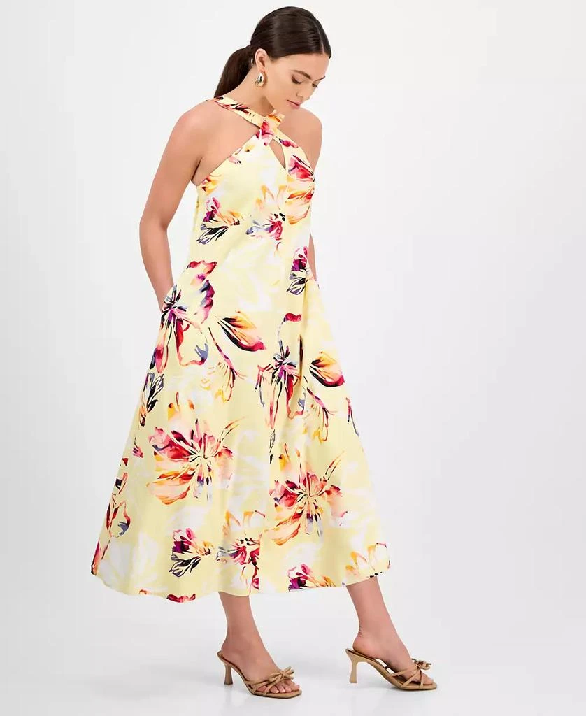 INC International Petite Linen-Blend Floral Halter Maxi Dress, Exclusively at Macy's 2